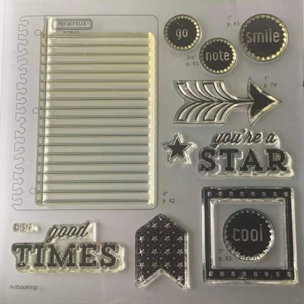 Clear Acrylic Stamp Set - 'You're a Star' Sentiments in Black & Silver